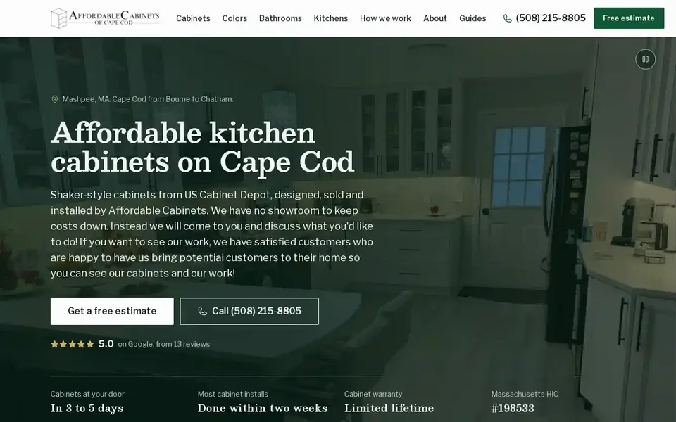 Affordable Cabinets of Cape Cod website