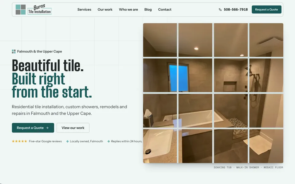 Burns Tile Installation website