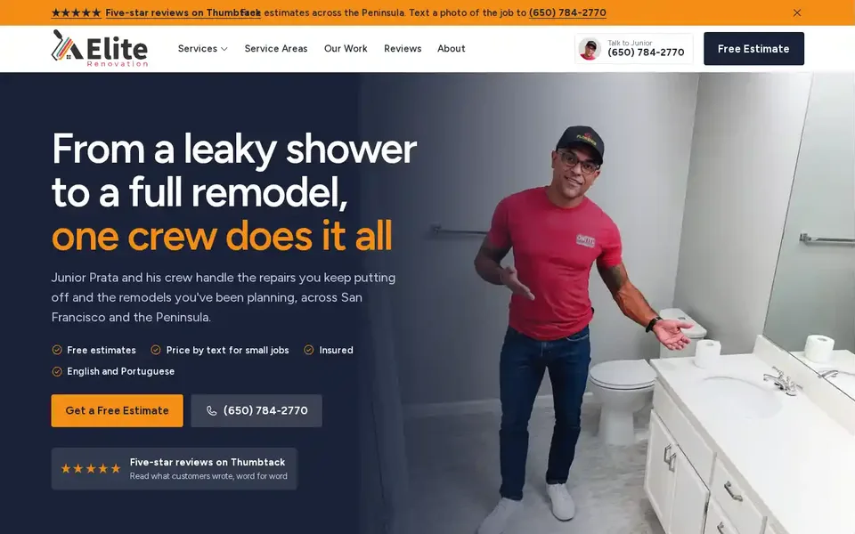Junior Elite Services website