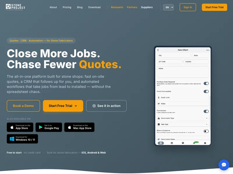 Stone Project app website