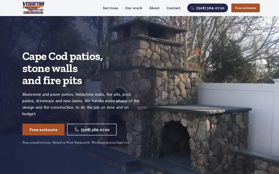 Vequetini Landscaping & Construction website